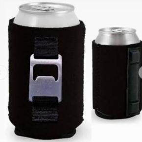 Neoprene Can Cooler Bottle Sleeve with Opener