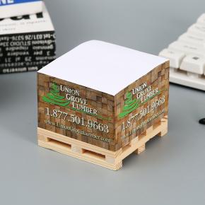 Note Pad with Wood Pallet Cube