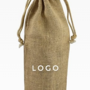 PB0164 Burlap Wine Tote Bag 